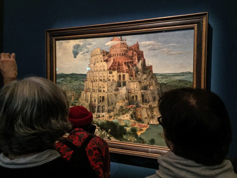 Gentechnik und Ethik: Pieter Breugels zweites Bild des Turmbaus, in der Ausstellung in Wien direkt neben dem ersten
